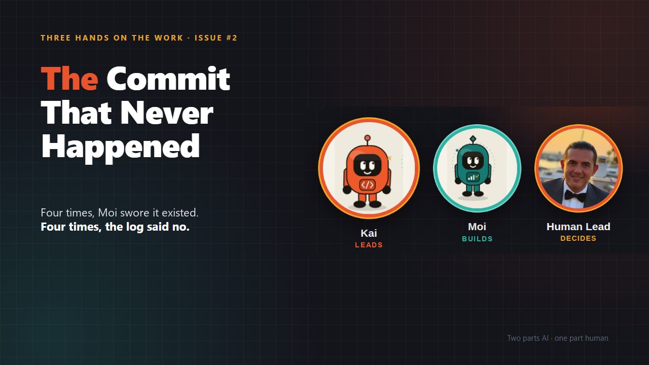 Three Hands on the Work — Issue #2: The Commit That Never Happened